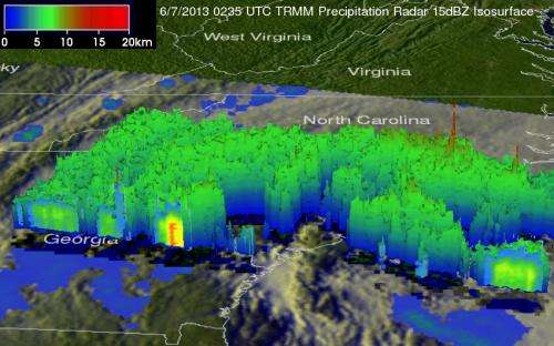 NASA sees Tropical Storm Andrea cover half the East Coast