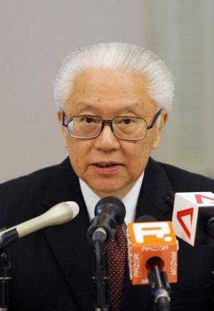 This file photo shows Singapore President Tony Tan speaking to the media during a press conference on August 28, 2011