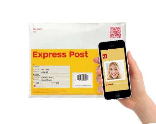 Illustration: Australia's mail service has developed a high-tech postage stamp which allows the sender of a parcel to deliver a 
