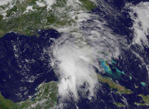NASA satellite sees strong thunderstorms in developing gulf low