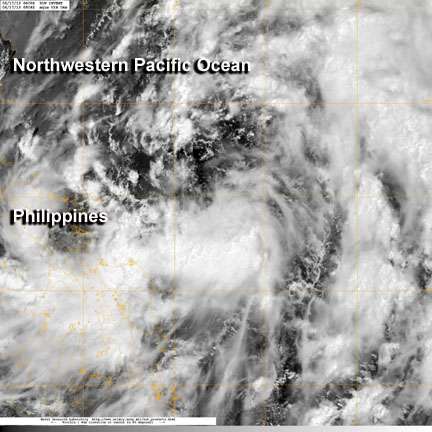 NASA satellite sees developing tropical depression near Philippines