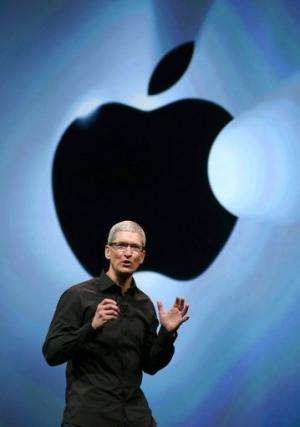 Apple CEO Tim Cook speaks during an event at the Yerba Buena Center for the Arts in California on September 12, 2012