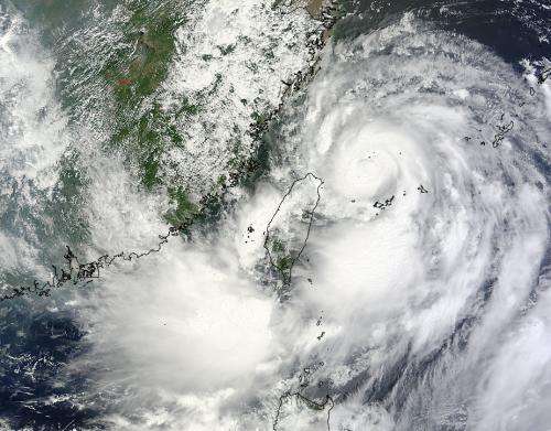 NASA sees Typhoon Trami passing Taiwan for China landfall