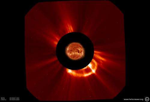 NASA spacecraft capture an Earth directed coronal mass ejection