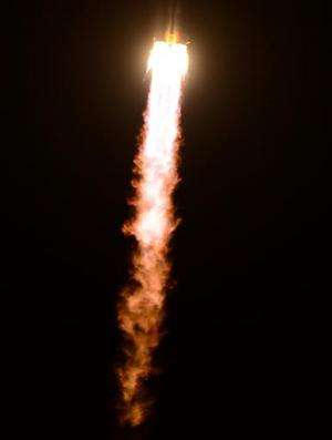Russia's Soyuz TMA-10M spacecraft blasts off from the Kazakh Baikonur cosmodrome on September 26, 2013