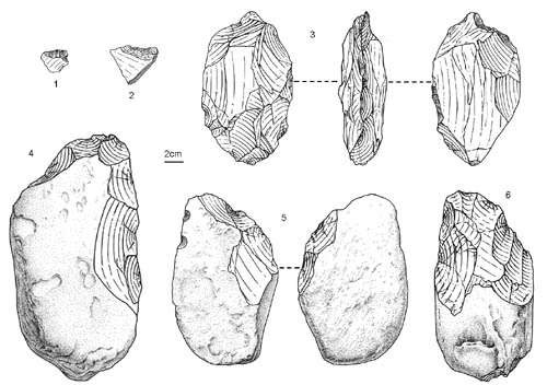 Stone artifacts unearthed from the early Paleolithic site of Danjiangkou reservoir area, China