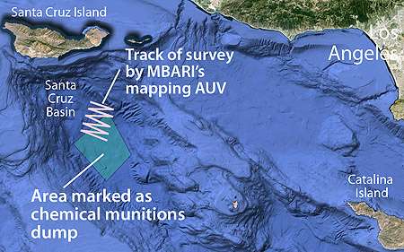Survey of supposed deep-sea chemical munitions dump off Southern California