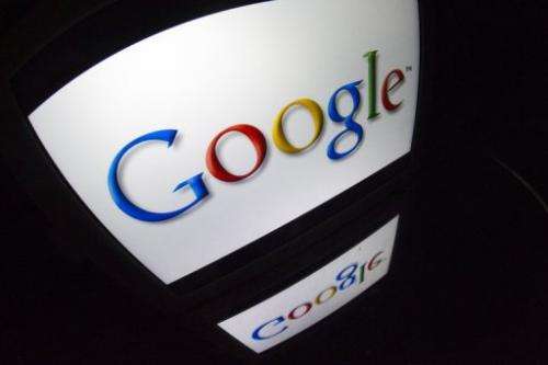 The Google logo is seen on a tablet screen on December 4, 2012 in Paris