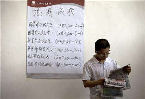 Tightest job market ever for China's college grads