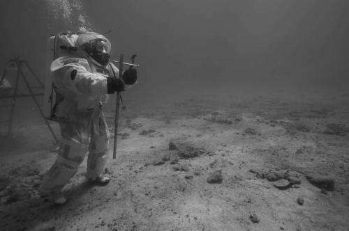 Underwater astronaut on the Moon