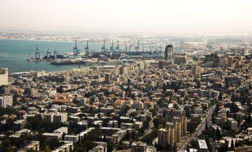 View of the northern Israeli port city of Haifa, which has become known as a second Silicon Valley because of a high concentrati
