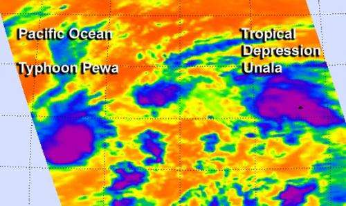 NASA sees Tropical Storm Unala develop and weaken quickly