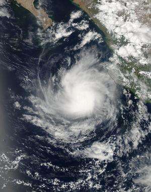 NASA satellite sees Dalila become a hurricane in Eastern Pacific