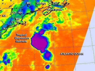 NASA sees Tropical Depression Gabrielle approaching eastern Canada