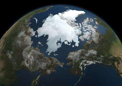 A picture taken on September 3, 2010 from NASA's Aqua satellite shows the Arctic sea ice
