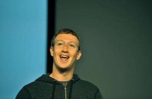 Facebook CEO Mark Zuckerberg, pictured during a media event in Menlo Park, California, on March 7, 2013
