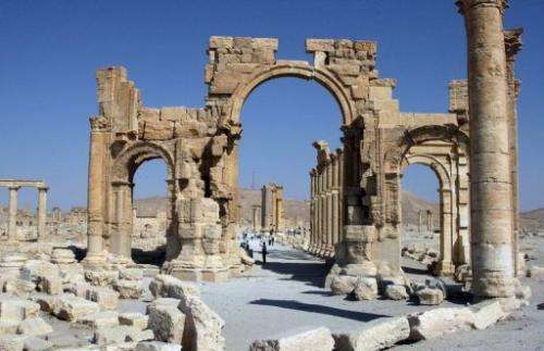 Image taken on June 19, 2010 shows the Roman ruins of Palmyra, northeast of the Syrian capital Damascus