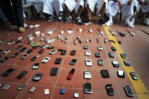 Mobile phones are displayed on May 20, 2013