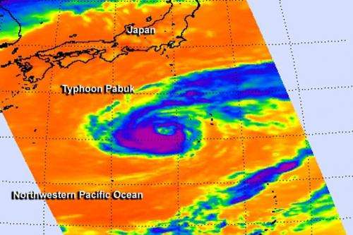 NASA sees Typhoon Pabuk's veiled eye