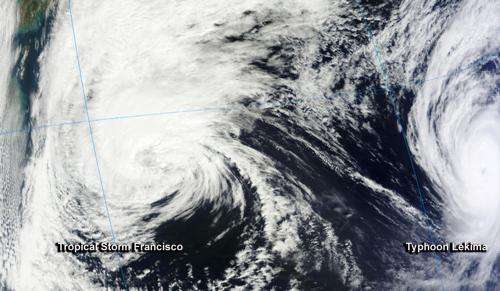 NASA sees Tropical Storm Francisco becoming extra-tropical