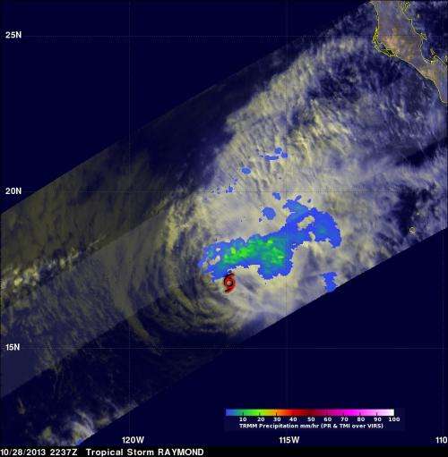 NASA sees Tropical Storm Raymond fading fast