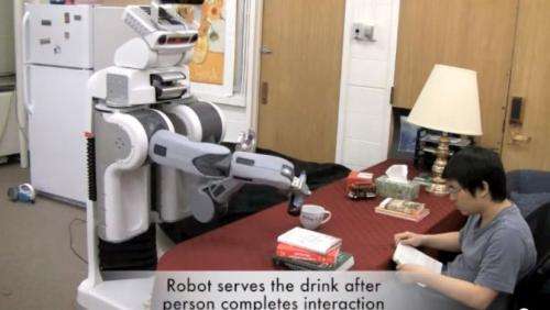 Beer-pouring robot programmed to anticipate human actions (w/ Video)