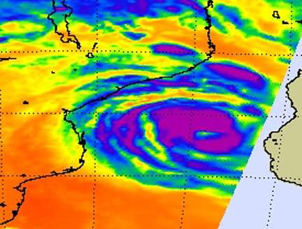 3 NASA satellites see wide-eyed Cyclone Haruna