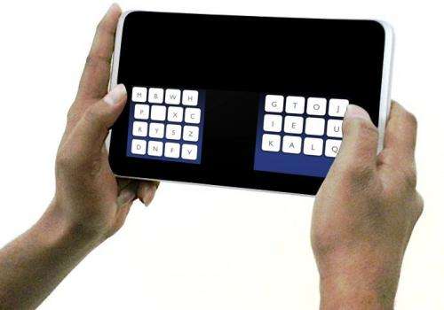 Computer scientists design new keyboard layout on touch screen devices