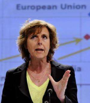 EU commissioner for Climate Action Connie Hedegaard speaks on March 27, 2013 at the EU headquarters in Brussels