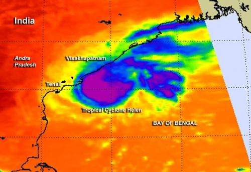 NASA sees Tropical Storm Helen affecting southeastern India