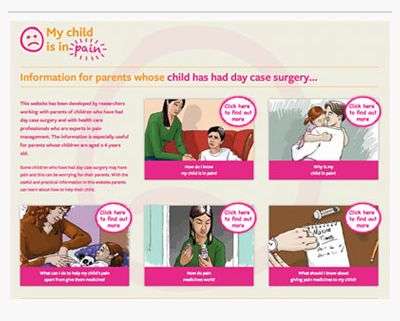 New website helps parents manage children's pain after surgery