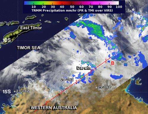 NASA sees Tropical Cyclone Alessia make landfall near Darwin