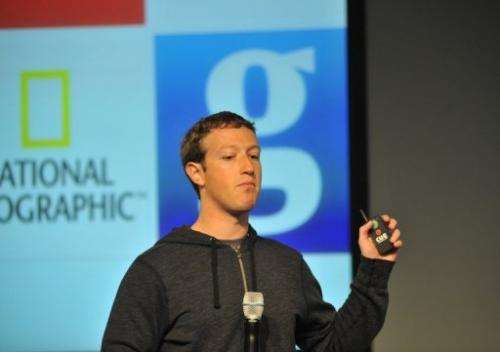 Facebook CEO Mark Zuckerberg speaks during a media event at Facebook's Headquarters office in Menlo Park, March 7, 2013