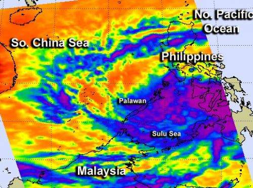NASA satellite sees Tropical Depression 02W soak the Philippines