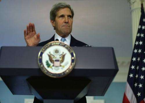 US Secretary of State John Kerry, pictured August 30, 2013 in Washington.