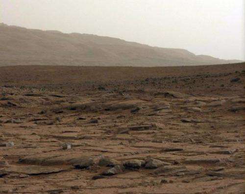 A general view captured from NASA's Mars rover Curiosity on  January 27, 2013