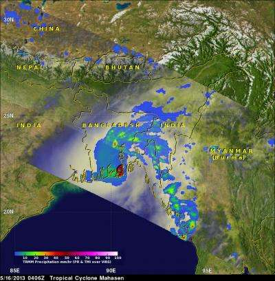 NASA sees Cyclone Mahasen hit Bangladesh