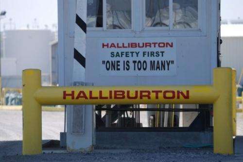 File picture shows a Halliburton facility in Port Fourchon, Louisiana