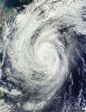 NASA sees heavy rain in Typhoon Francisco, now affecting southern Japanese islands