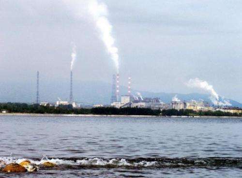 A cellulose plant near the Siberian town of Baikalsk on August 11, 2003