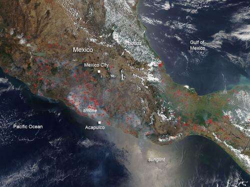 Agricultural fires dot Mexico