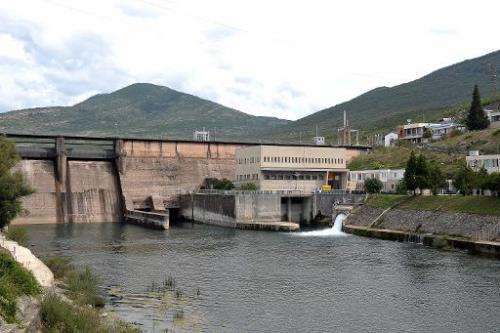 A hydro powerplant dam on river Trebisnjica on September 13, 2013