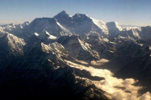 An aerial view of Mt. Everest is pictured on May 26, 2003