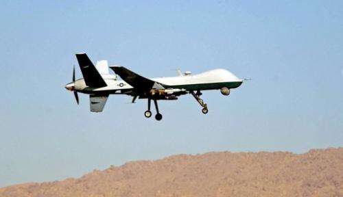 An Air Force MQ-9 Reaper takes off March 13, 2009, from Kandahar Air Base, Afghanistan