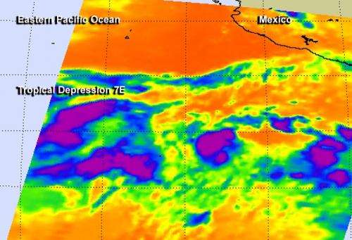 A NASA infrared baby picture of Tropical Depression 7E