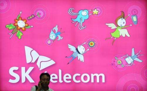An SK Telecom billboard is seen in Seoul, South Korea, on July 29, 2010