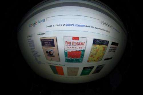 A picture taken on September 24, 2009 in Paris shows the screen of a computer featuring a Google Book search