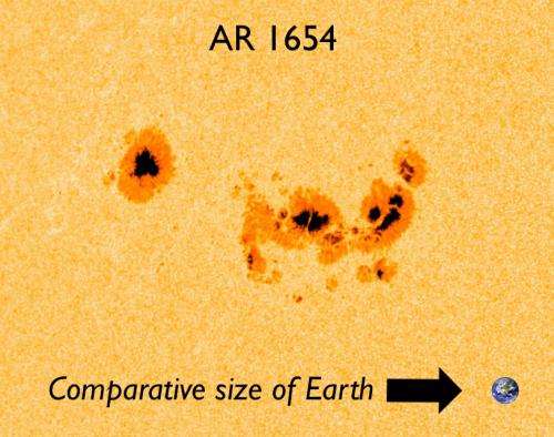 AR1654: A monster sunspot aiming our way