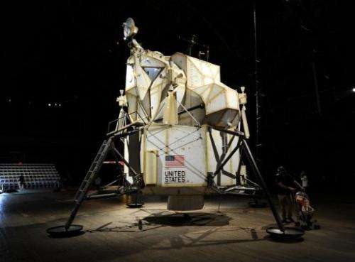 Art installation &quot;Landing Excursion Module (LEM),&quot; part of  &quot;SPACE PROGRAM: MARS&quot; by artist Tom Sachs May 16