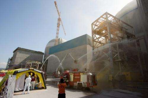 A safety drill at the Gori nuclear power plant on October 2, 2012